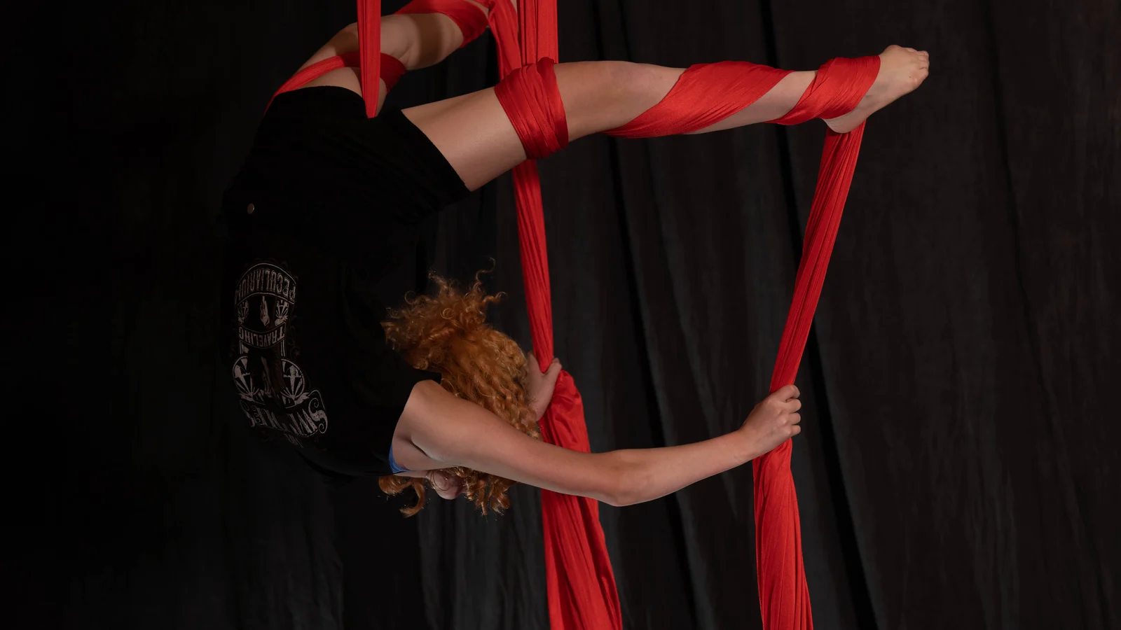 Aerial silks performance at Eastern Acrobatics
